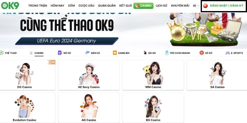 Các bước đăng ký, tham gia cá cược game sòng bạc online tại OK9